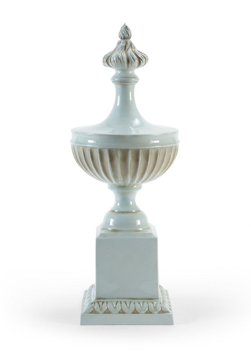 Urn On Pedestal - Celadon
