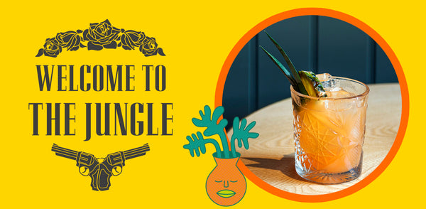 A picture of an 8Track Spiced rum signature serve called Welcome to the Jungle