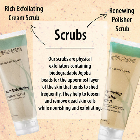 Two tubes of facial scrub-Rich Exfoliating Cream Scrub - RD Alchemy