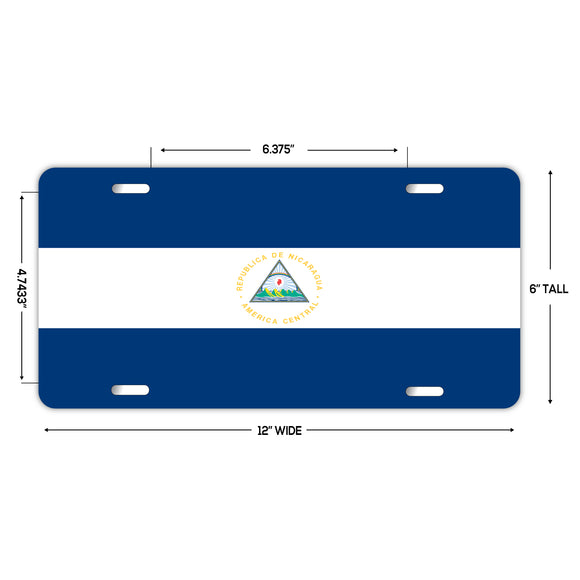 LP363 - Nicaragua Flag Aluminum Automotive 6