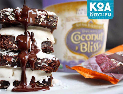 Better Brownie Coconut Ice Cream Sandwiches