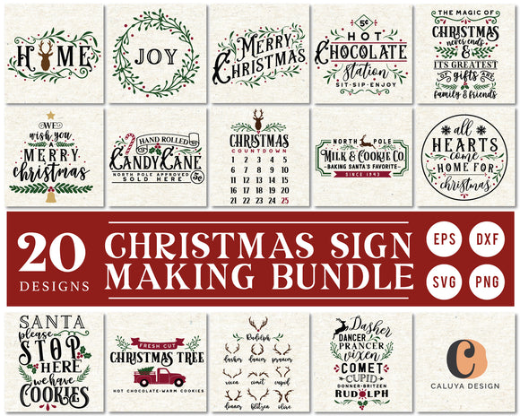 Download Vintage Christmas Sign Making Svg Bundle Caluya Design