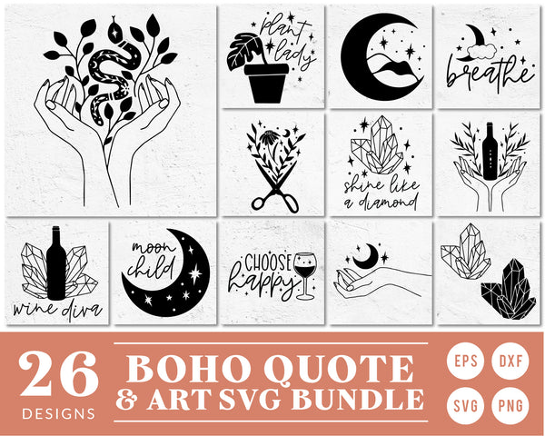 Download Boho Quote Clipart Svg Bundle Caluya Design