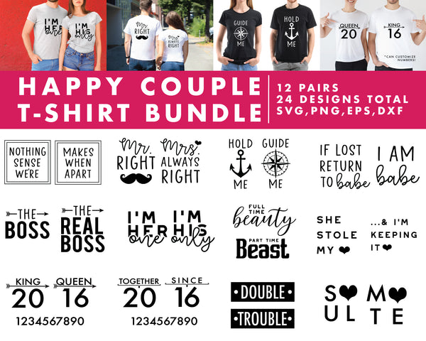 Download Couple T Shirt Making Svg Bundle Caluya Design