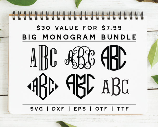 Download Big Monogram Svg Font Bundle Caluya Design