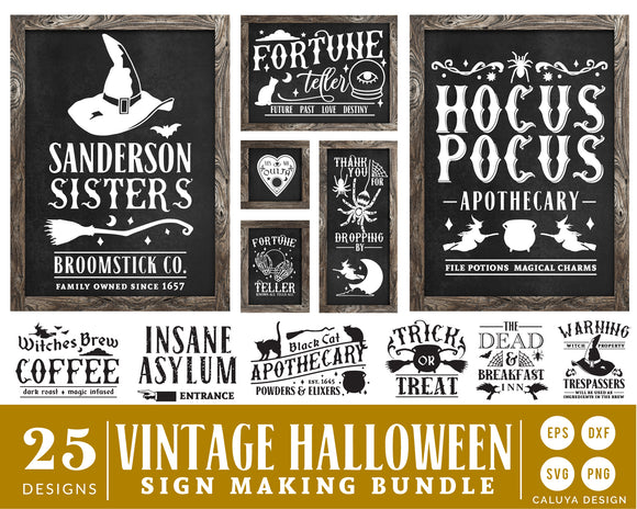 Download Vintage Halloween Sign Making Svg Bundle For Cricut Caluya Design