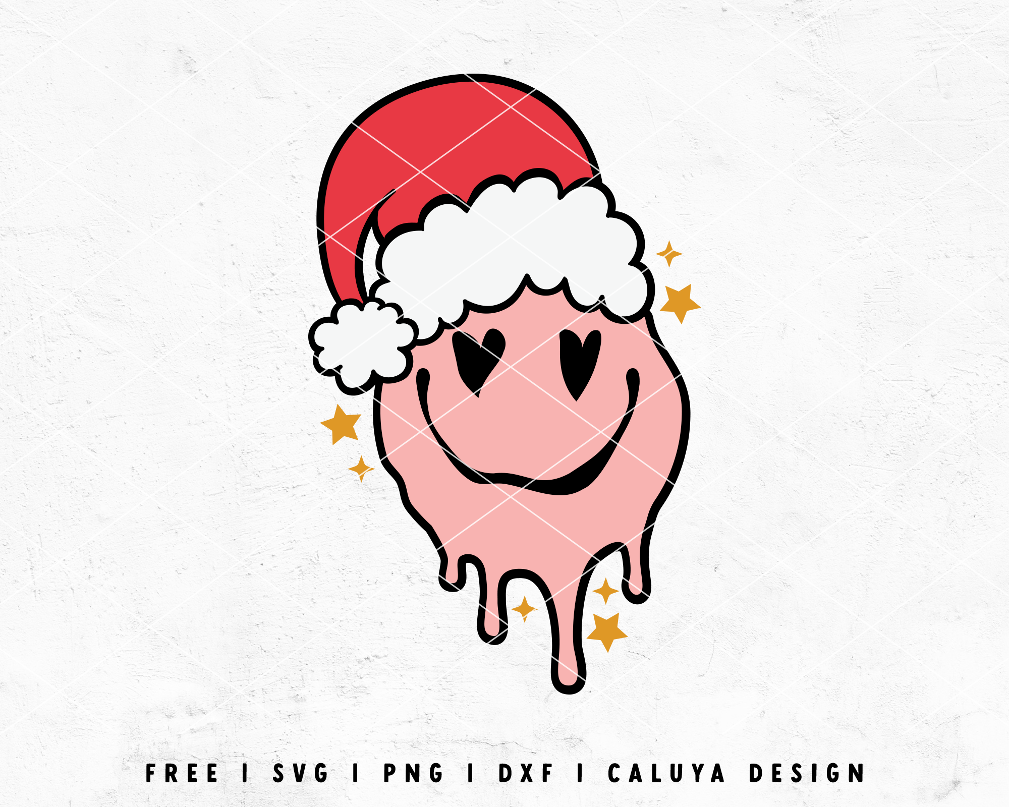 FREE Retro Christmas SVG | Melting Smiley Face SVG | Caluya Design