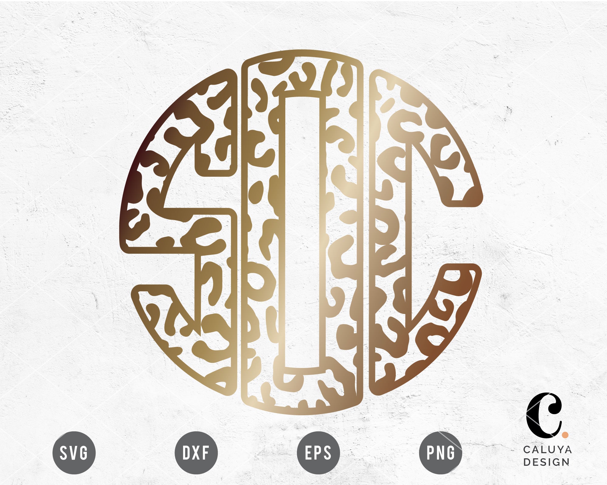 Download Leopard Round Monogram Svg Font For Cricut Craft Project Caluya Design