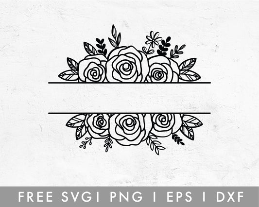 Flower Border SVG, Flower Monogram Frame SVG, Rose Border SVG, Split  Monogram Frame SVG, Floral Monogram Frame SVG, Floral Border SVG File,  Wedding