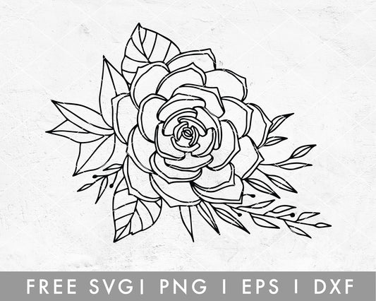 FREE Hand Drawn Rose SVG Cut File for Cricut, Cameo Silhouette – Caluya  Design