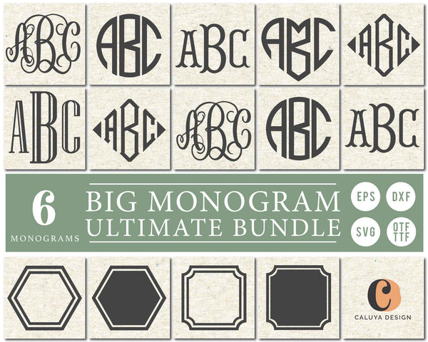 Download Big Monogram Svg Font Bundle Caluya Design