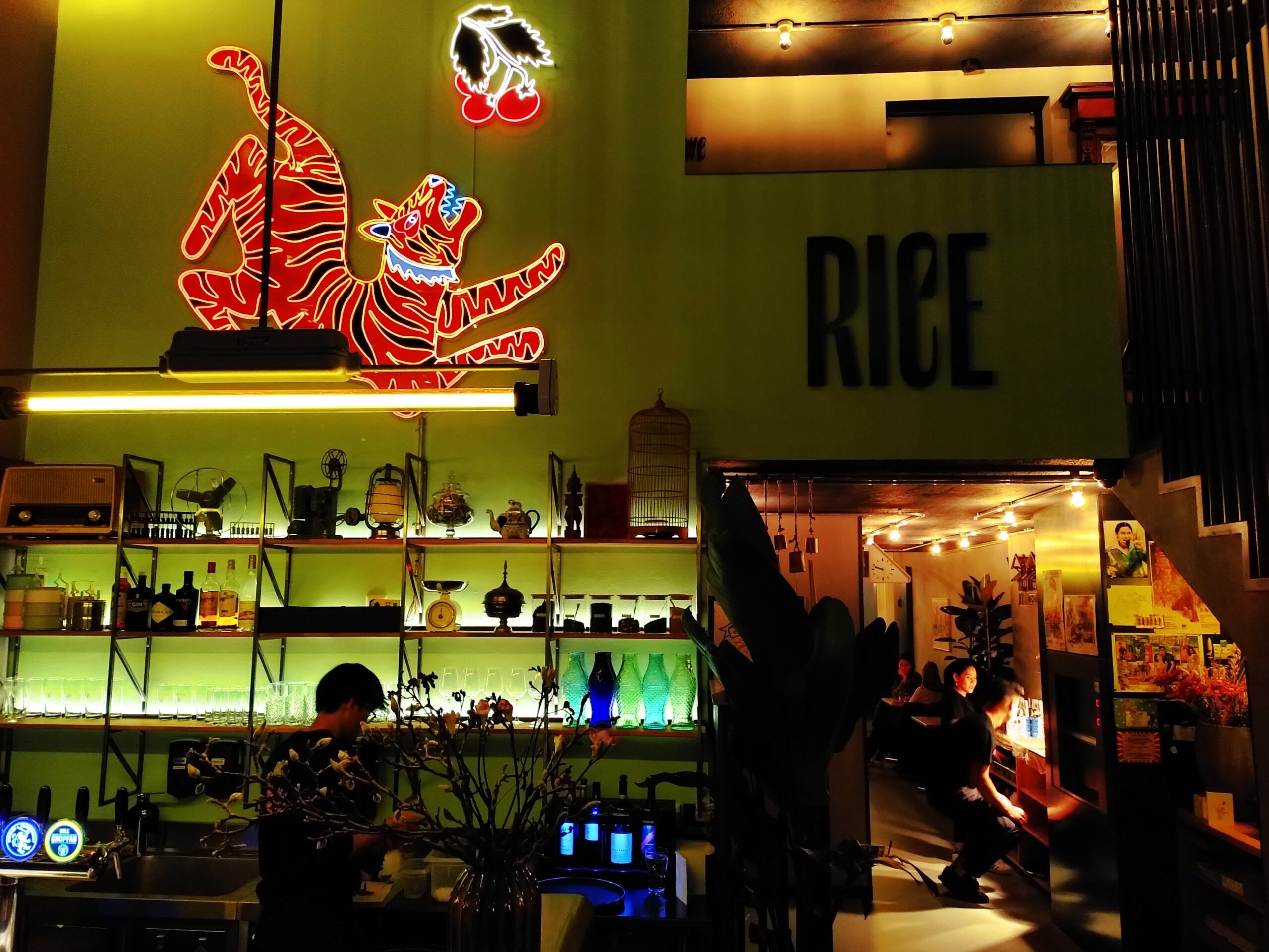 Tiger Neon Sign Restaurant Rice Basel