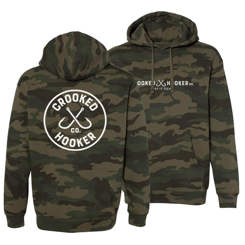 Salmon Badge Premium Hoodie from Crooked Hooker