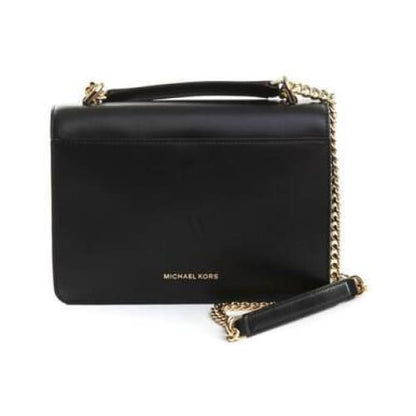 Michael Kors Ladies Jade Gusset Black Leather Crossbody Bag 