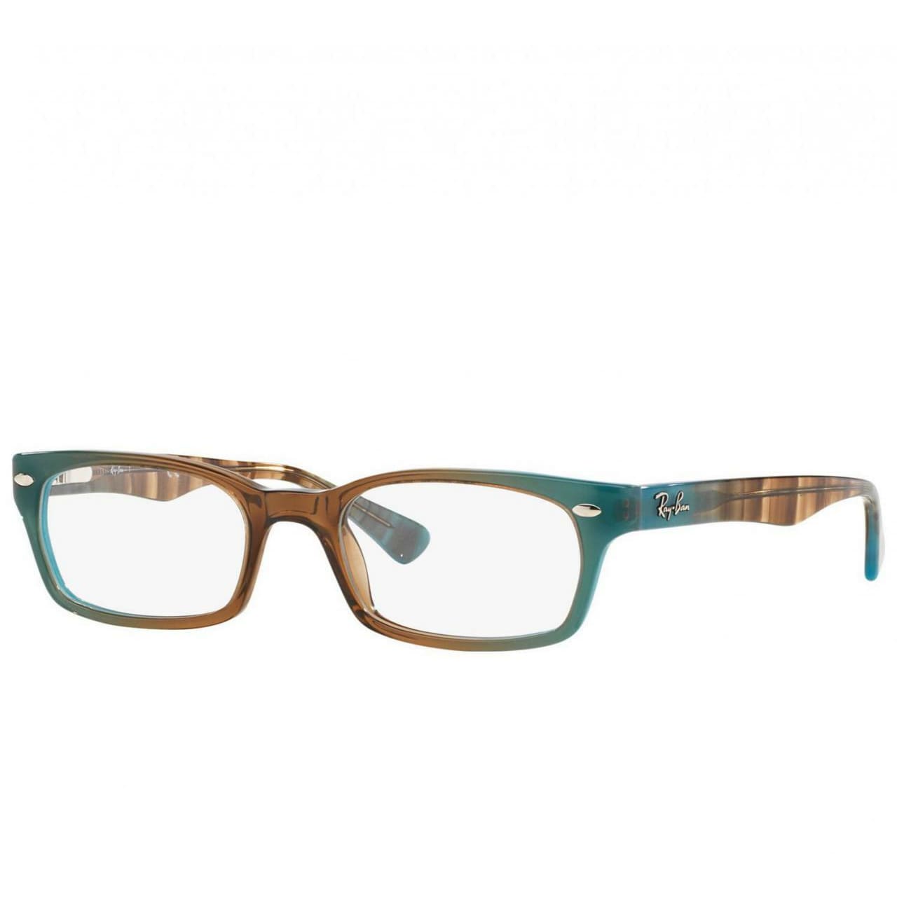Ray-Ban RB5150-5490 Azure Brown Rectangular Women's Acetate Eyeglasses 8053672378795