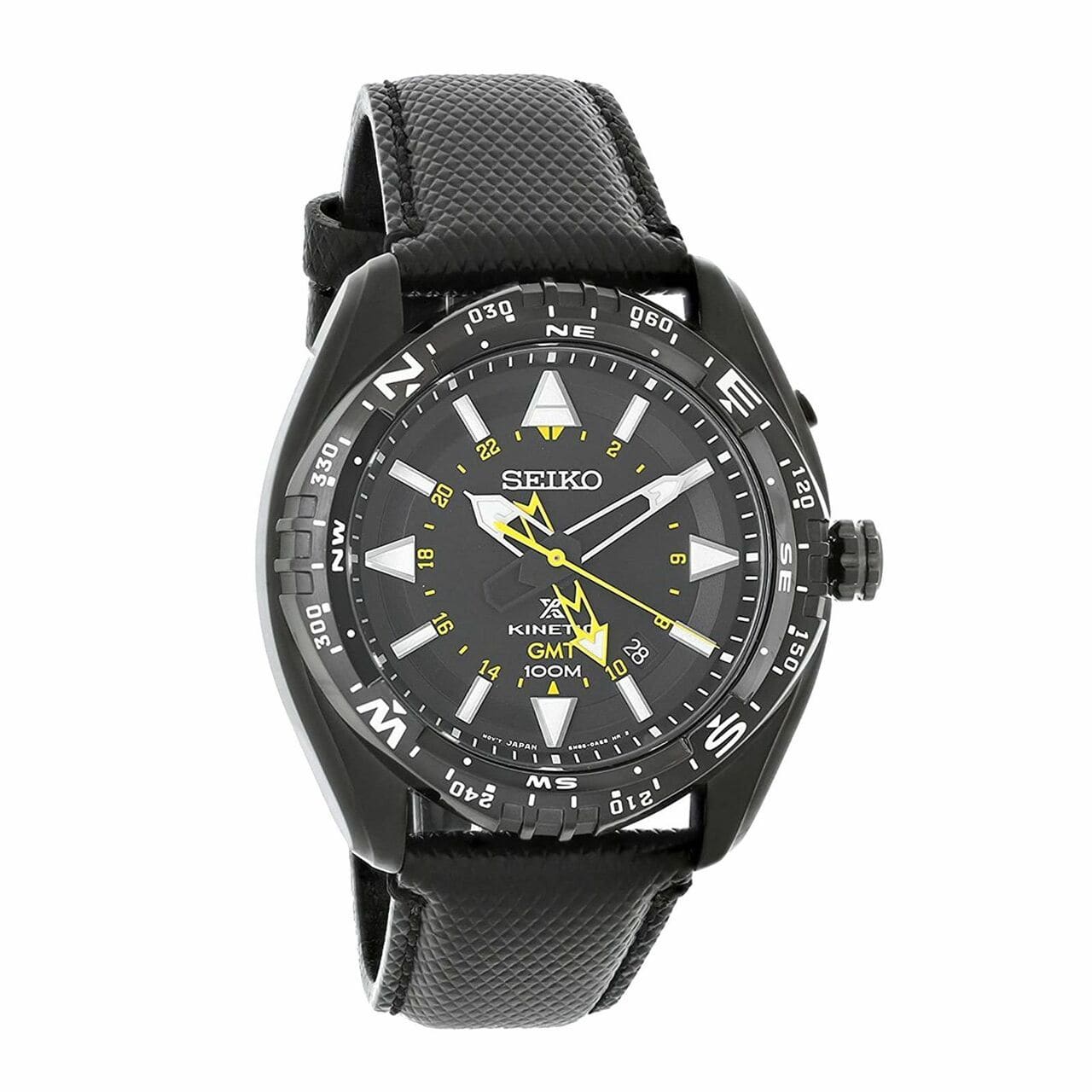 Dropship Seiko SUN057 Prospex Kinetic GMT Black Dial Men's Leather Auto-Quartz  Watch + Extra 20% Off @ – Kleerance