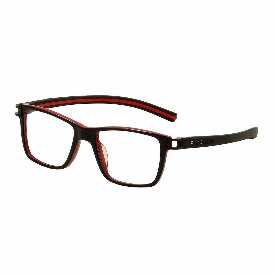 TAG Heuer 7603-001 Track S Black Red Square Plastic Unisex Eyeglasses Frames 66760300150170