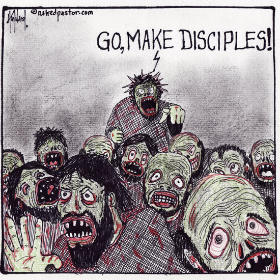 "Zombie Christ" cartoon by nakedpastor David Hayward.