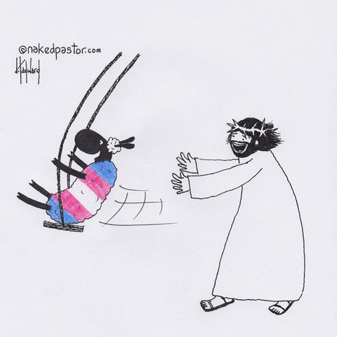 "Swinging Transgender Lamb" cartoon by nakedpastor David Hayward