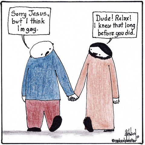 i think i'm gay cartoon jesus acceptance of lgbtq nakedpastor david hayward