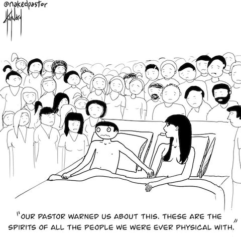 the spirits of past relationships cartoon by nakedpastor david hayward