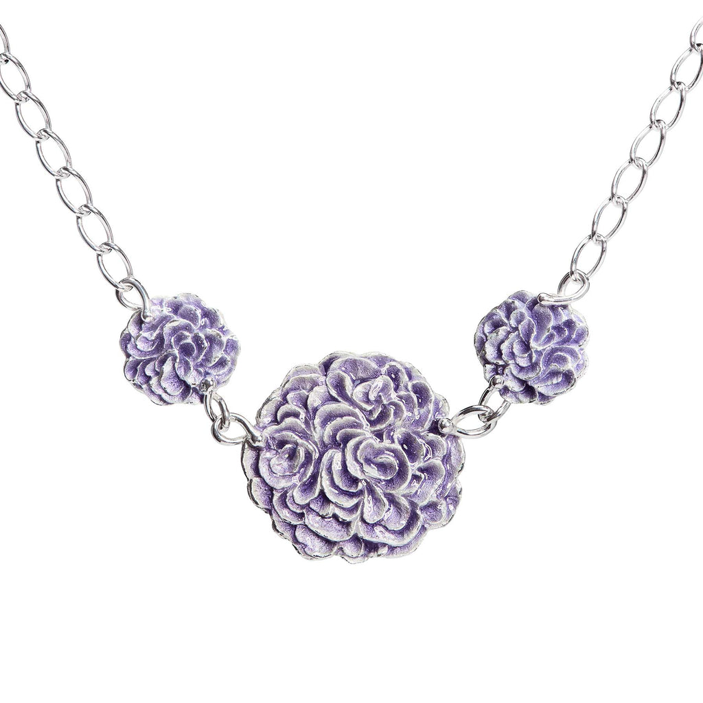 Vintage round purple amethyst necklace art deco milgrain floral unique –  Ohjewel