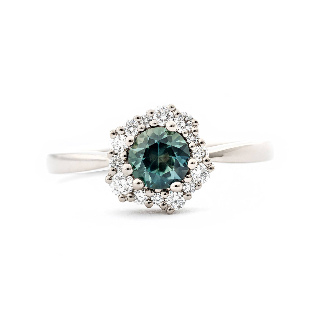 Lilibet - Royal Green - diamond ring with sapphire – Au3 Goldsmiths