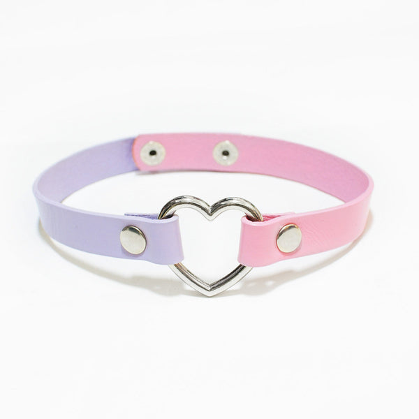 TWO-TONED HEART BONDAGE CHOKER – nikkilipstick