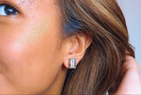 Woman wearing luxury earring