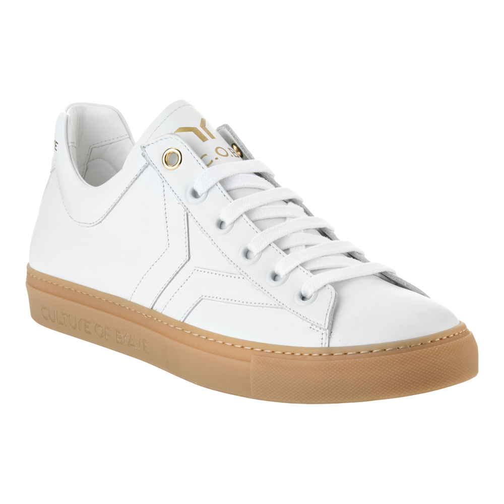 Womens Low White Leather Sneaker| Culture of Brave