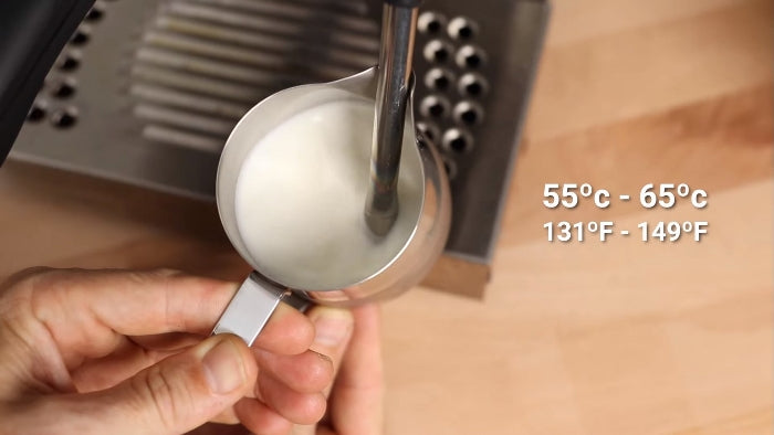 correct temperature for steamed milk