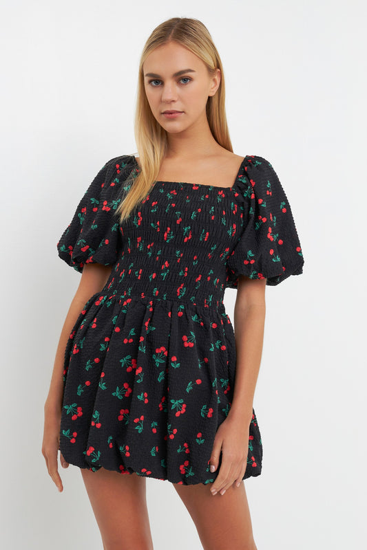 Genevieve Tweed Puff Sleeve Mini Dress – Rowdy Merch Co.