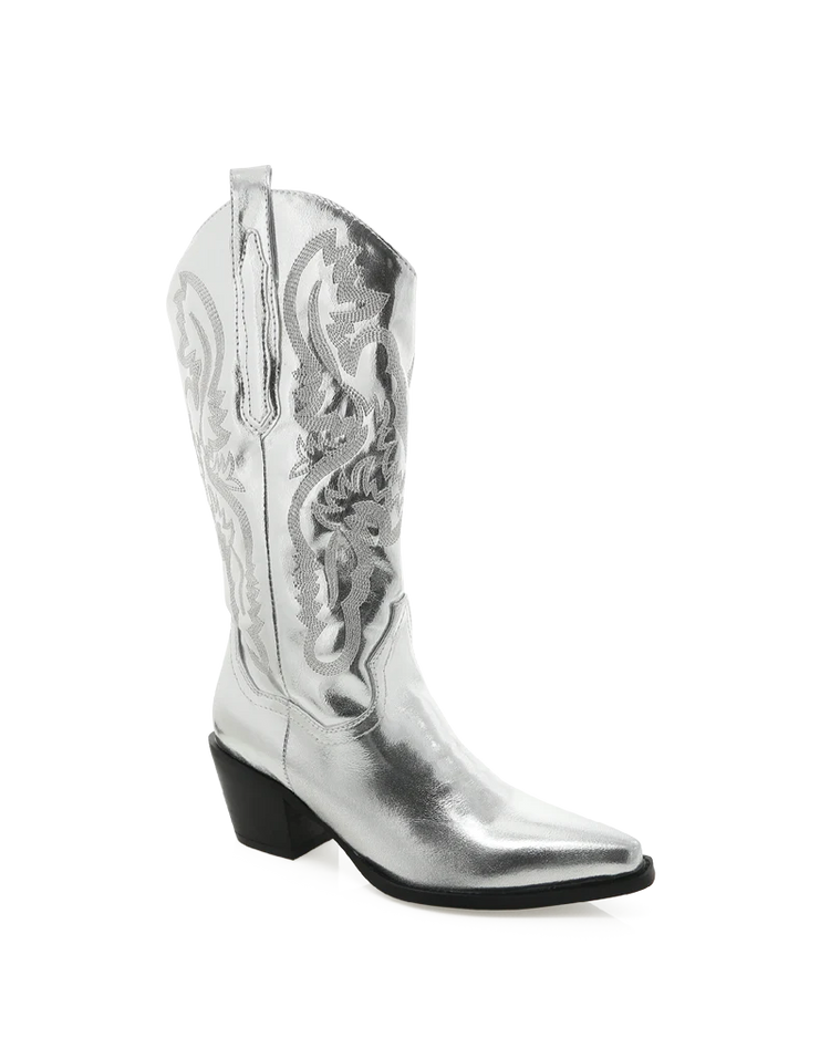 Danilo Silver Metallic Boots – Rowdy Merch Co.