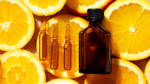 vitamin c serum on orange slices