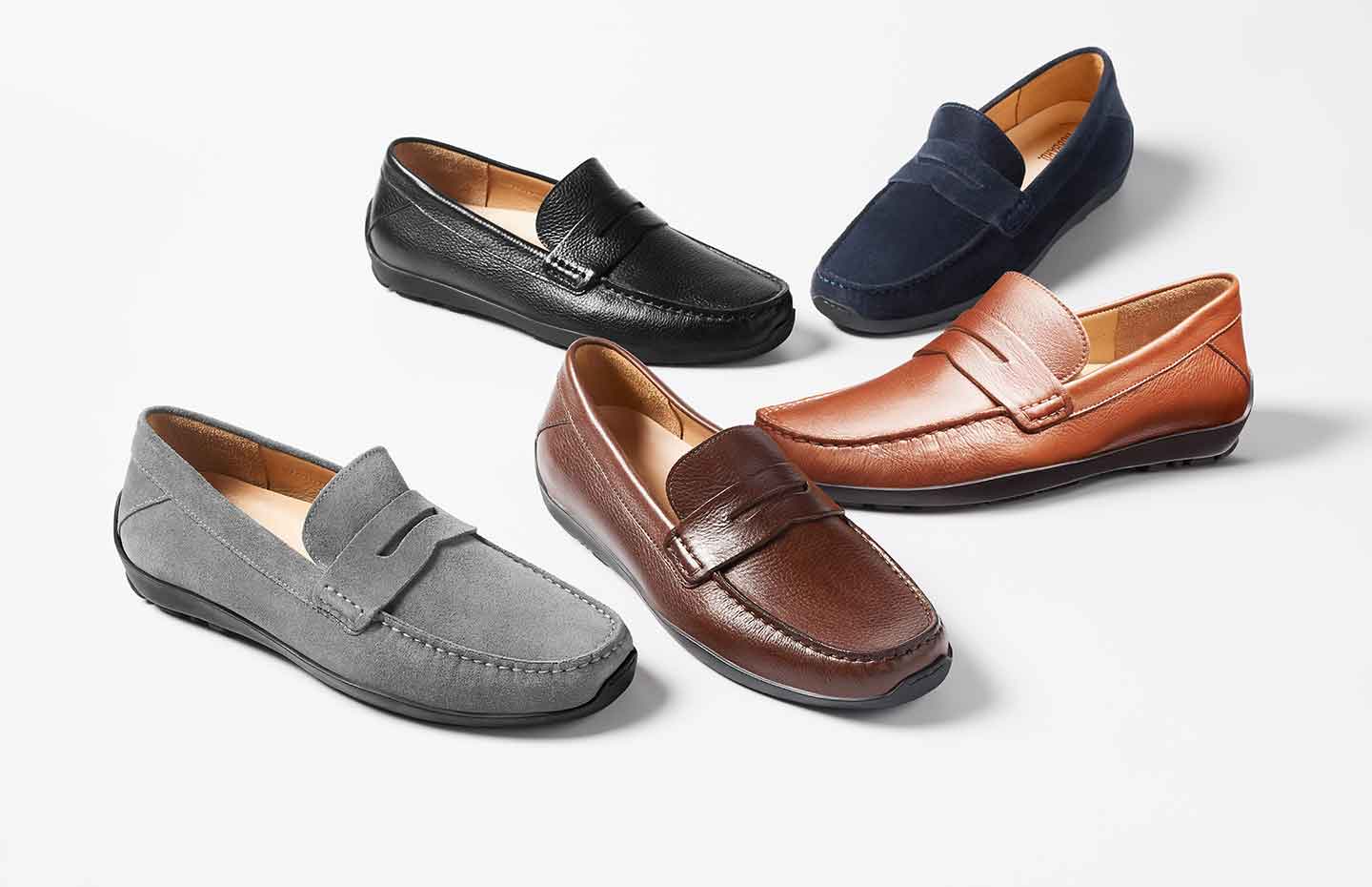 FXDN Classic Half Shoes for Men Slippers Genuine Leather Plain Toe Loafers  Moccasins Comfort Non-Slip Driving Casual Shoes : : Clothing