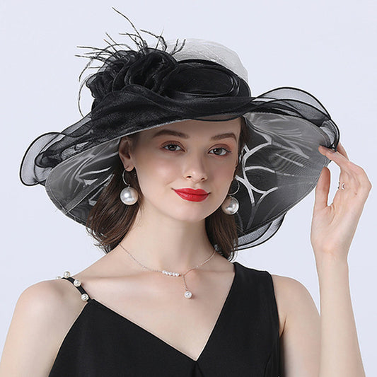 Womens Formal Hats: Flower Brim Hat
