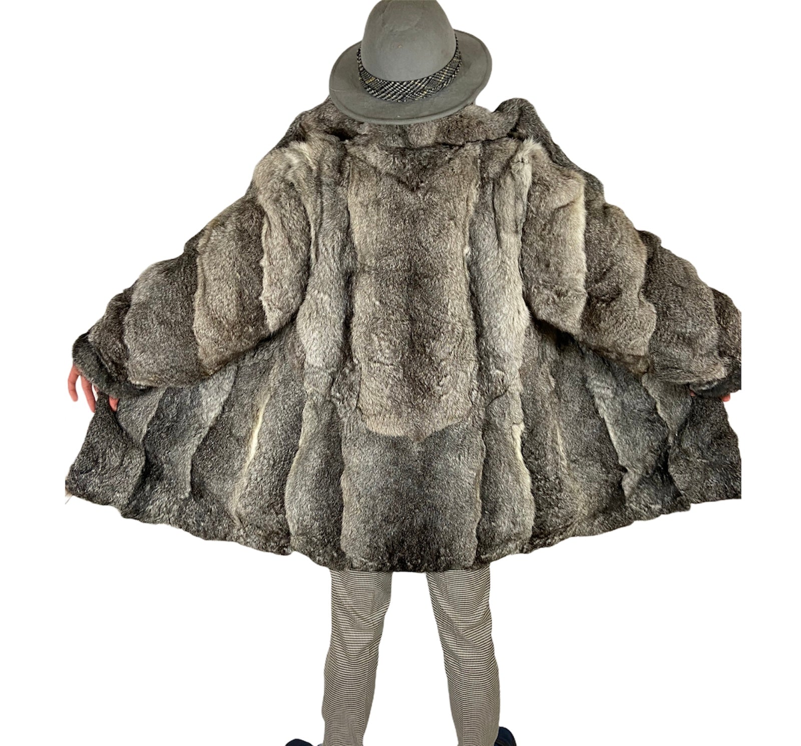 Vintage Real Rabbit Fur Coat 