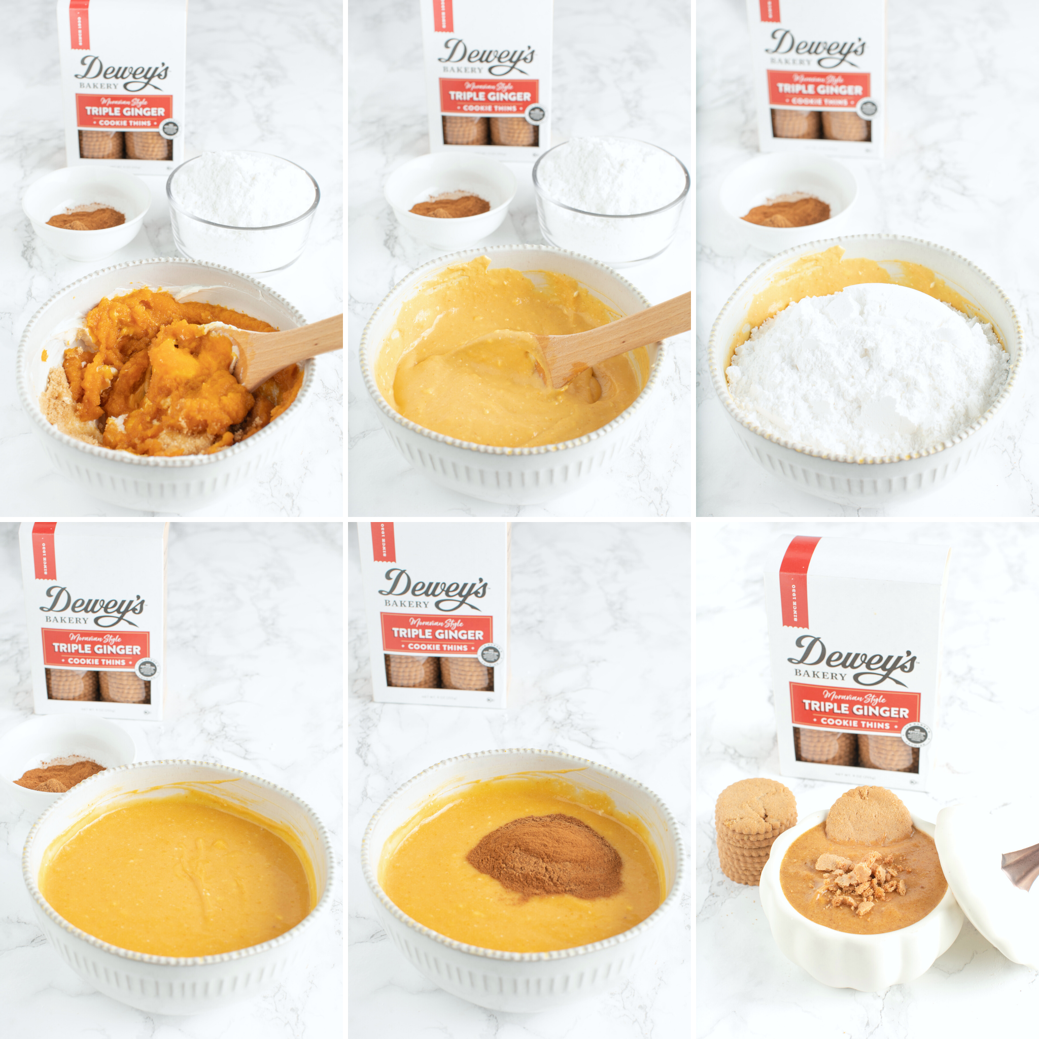 Recipe photos of cream cheese pumpkin dip