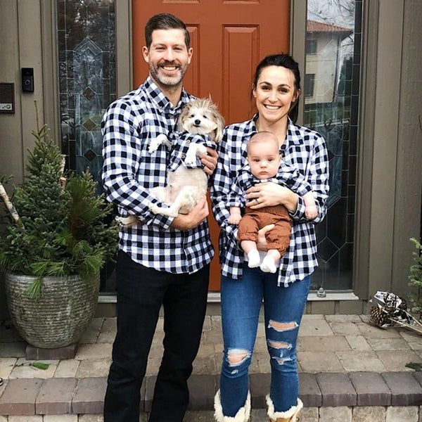 family and dog matching outfits