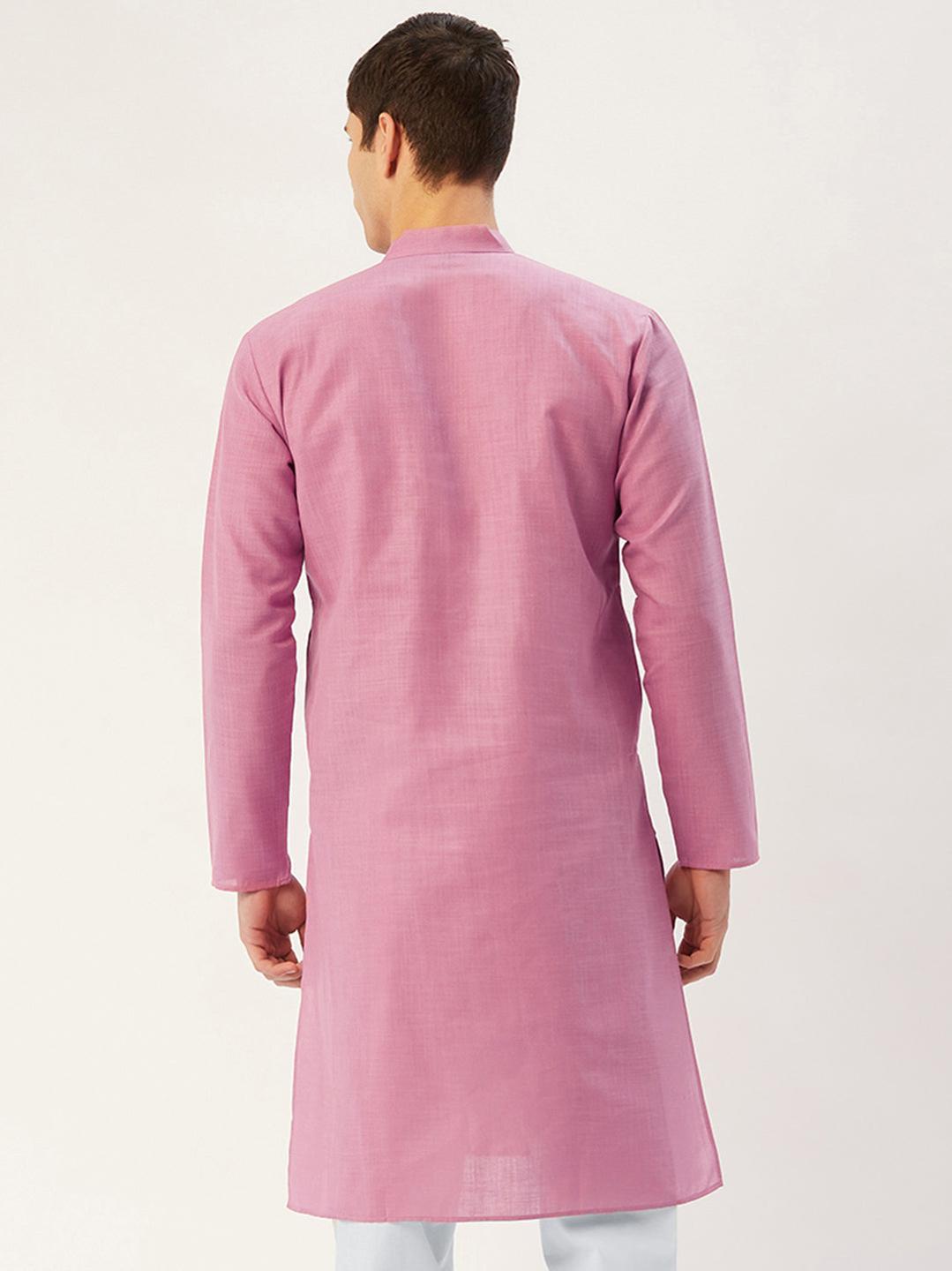 cotton-solid-kurta-10425190PK, Men Indian Ethnic Clothing, Cotton Blend Men Kurta
