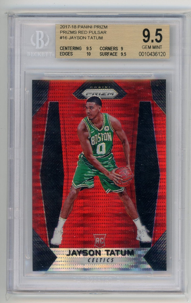 2017-18 PANINI PRIZM JAYSON TATUM #16 RED PULSAR 3/25 RC ROOKIE