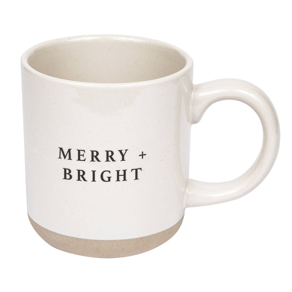 Merry & Bright Christmas Tumbler Cup with Handle