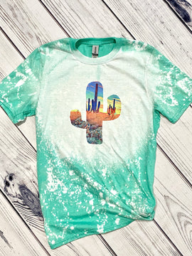 Western Desert Cactus Bleached Tee