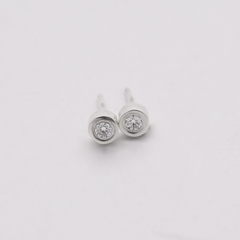 2.5 mm lab grown diamond stud earrings set in sterling silver