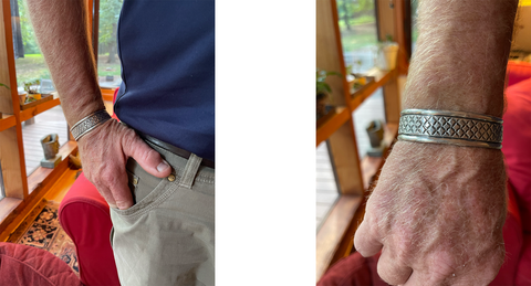 An image of Craig, my husband's cuff, one of the things I am most proud of creating during my class.