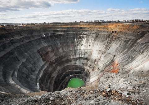 An abandoned Russian diamond mine. 