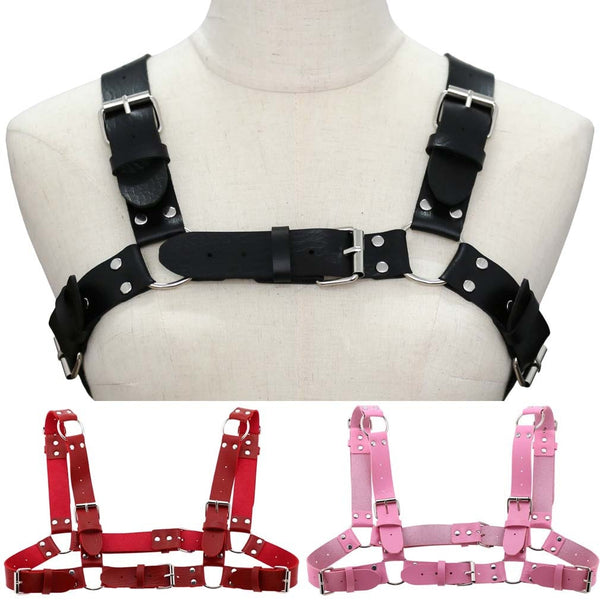 CEA Red Leather Harness Men Fashion Body Harness – strappz