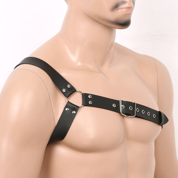 Pinwe Men's Leather Chest Body Harness Belt Adjustable Buckle Straps Club  Wear Costume(Ba001) at  Men's Clothing store