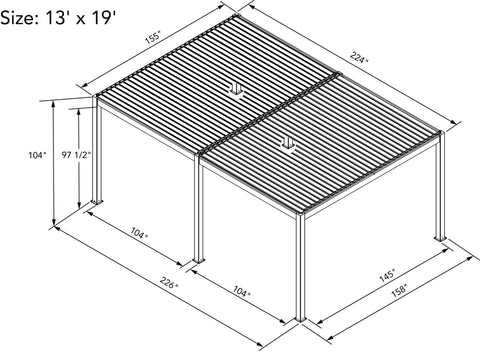 Villa Pergola 13x19 ft. Dimensions - Bon Pergola