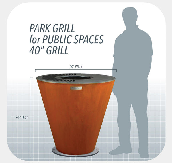 Size Chart 40" Arteflame Park Grills For Public Spaces and High Traffic